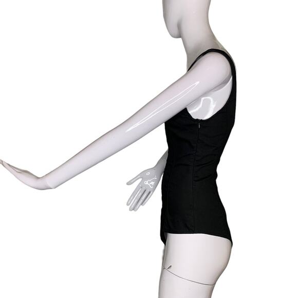 Zara Women Structured Scoop Neck Bodysuit Black Sleeveless Size M - Picture 7 of 12